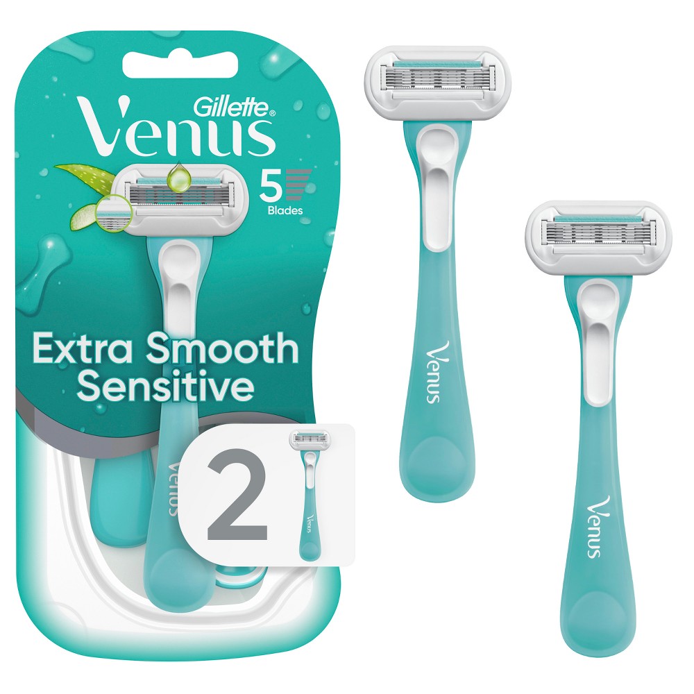 Gillette Venus Extra Smooth Sensitive Disposable Razors 2 ct product package