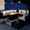 Celebalcony 8-Piece Black Frame Outdoor Patio Sectional Seating Group with Cushions - 2 of 4