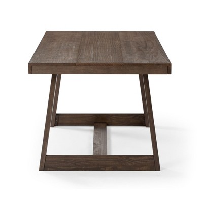Walnut Wirebrush 72" Solid Wood Farmhouse Dining Table