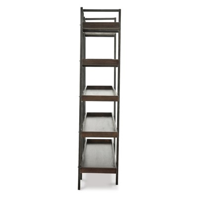 Starmore Industrial Brown Acacia and Steel Bookcase