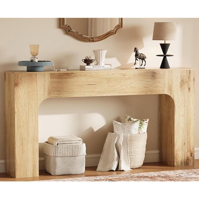 47"/63" Wooden Console Table, Farmhouse Sofa Table for Entryway, Hallway or Living Room, Heavy Rectangular Behind Couch Table