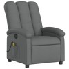 vidaXL Massage Recliner Chair Dark Gray Fabric - 3 of 4