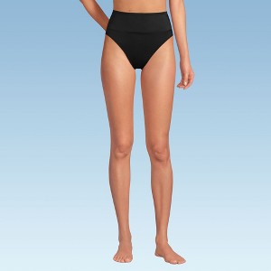 Lands' End Women's Tugless High Waisted Bikini Bottoms - 1 of 4