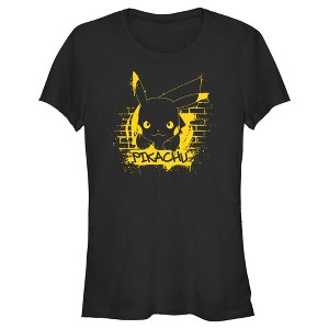 Juniors Womens Pokemon Pikachu Mural T-Shirt - 1 of 4