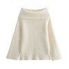 V For City Women's Autumn Winter Off-Shoulder Slim-Fit Solid Color Pullover Sweater - 2 of 4