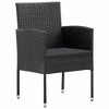 vidaXL Poly Rattan Patio Chairs Set of 2 - Weather-Resistant Garden Seats - Black Cushions - Steel Frame - 2 of 4