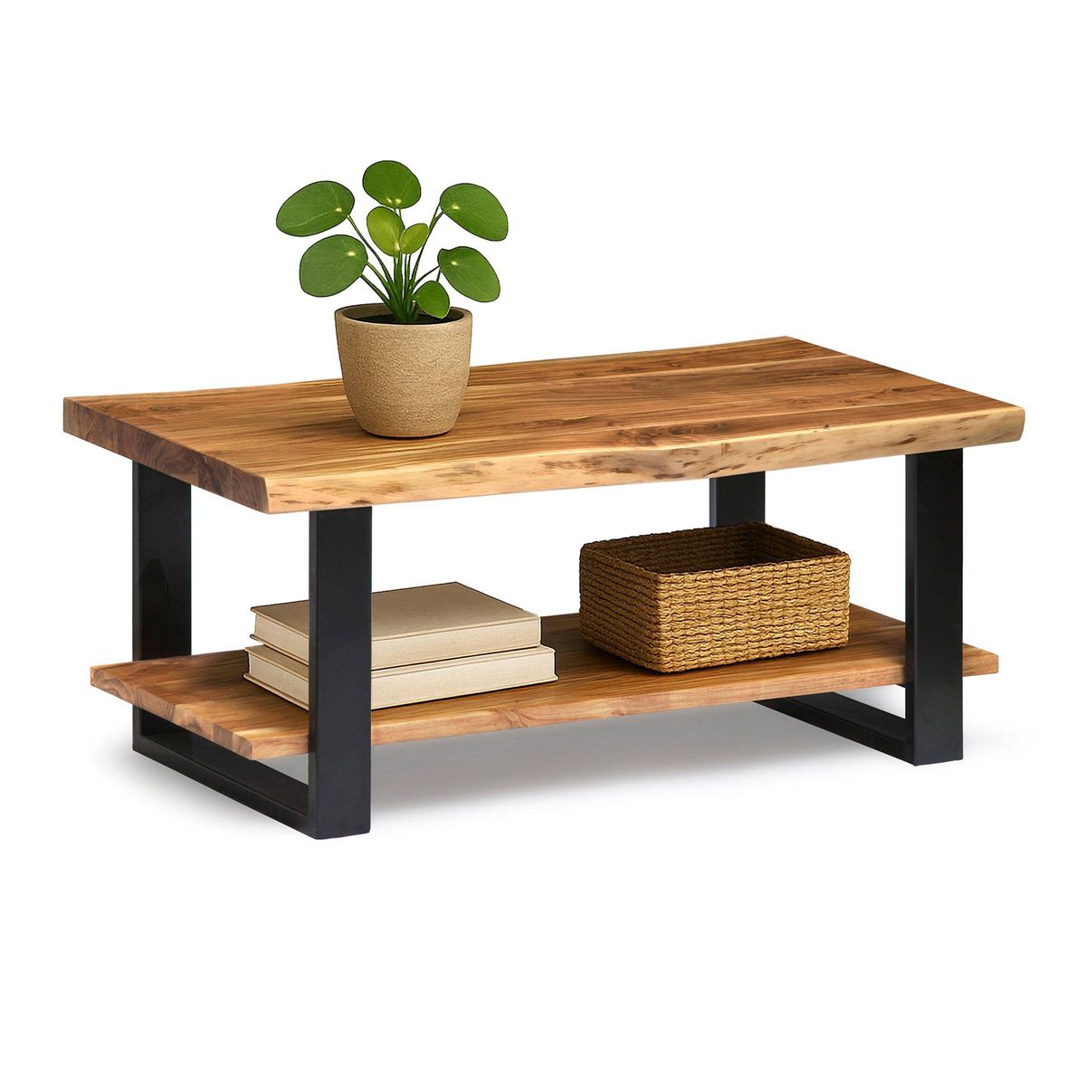 Alpine Live Edge Wood Coffee Table Natural - Alaterre Furniture - thumbnail 10