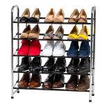 IRIS USA 5-Tier 15 Pairs Shoe Storage Organizer, Silver