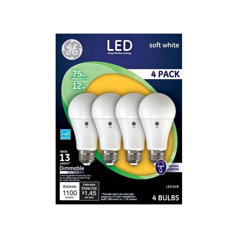GE 4pk 75W LED Aline Light Bulbs, 1 of 5
