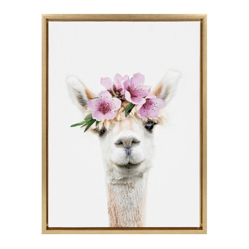 Kate & Laurel All Things Decor 18"x24" Sylvie Flower Crown Alpaca Framed Wall Art by Amy Peterson Art Studio , 2 of 7