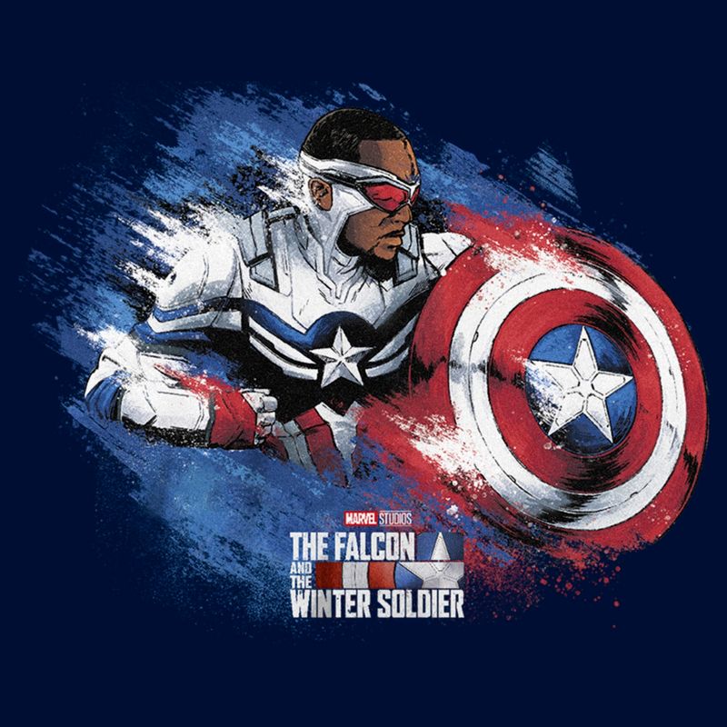 Boy's Marvel The Falcon and the Winter Soldier Captain America Paint T-Shirt, 2 of 5