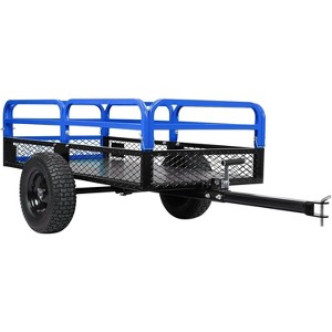750/1500 LB Heavy Duty Steel Dump Cart with 16¡± All-Terrain Tires & Foot Pedal Dump, 15 Cu Ft Utility Trailer for ATV, Lawn Tractor and Yard Work - 1 of 4