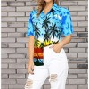 LA LEELA Hawaiian Shirts Womens Funky Vacation Button Up Casual Summer Beach Party Blouse Tops Short Sleeve Shirts Coverup for Women - 3 of 4