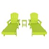 WestinTrends Malibu 3 Piece Adirondack Reclining Chaise Lounge With Arms & Wheels - 2 of 4