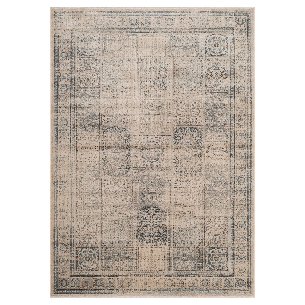 Stone/Blue Botanical Loomed Accent Rug - (4'x5'7in) - Safavieh