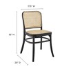 Modway Winona Dining Side Chairs – Set of 2 Black Elm Wood Frame with Cane Rattan Seats, Mid-Century Natural Style - 2 of 4