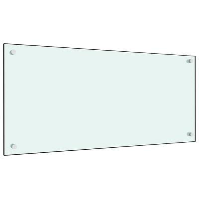 vidaXL Kitchen Backsplash White 35.4 in.x15.7 in. Tempered Glass