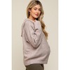 Pinkblush Taupe Mixed Knit Maternity Hooded Sweater - 2 of 4