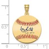 Black Bow Jewelry 14K Gold Plated George Brett Signature SM Enamel Baseball Pendant - 4 of 4