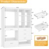 Besiost Set of 2 Freestanding Closet System with 4 Drawers, Walk-In Wardrobe Organizer with Hanging Rod, White - 3 of 4