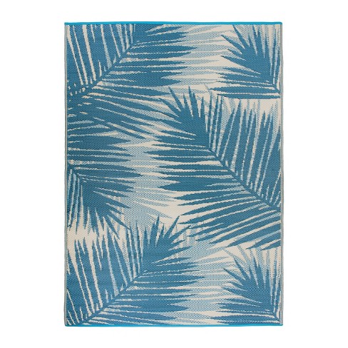 World Rug Gallery Floral Tropical Indoor/Outdoor Area Rug - Blue 7'10 x 10