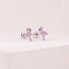 Girls' Fancy Pink Flamingo Screw Back Sterling Silver Earrings - In Season Jewelry - 4 of 4