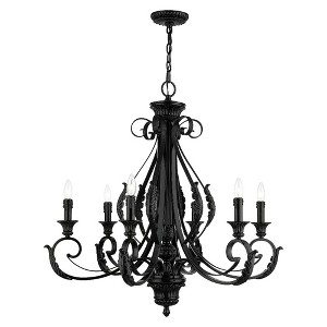 Livex Lighting Valencia 6 - Light Chandelier in  Shiny Black - 1 of 4