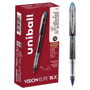 Uniball Vision Elite BLX Rollerball Pens, 0.5 mm Black & Blue - Pack of 12 - 1 of 4