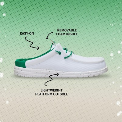 HEYDUDE Men Wally Slip Shamrock , White/Green, 10 — фото 8