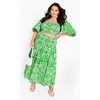 Women's Plus Size Amari Puff Sleeve Fitted Top - green | CITY CHIC - image 3 of 4