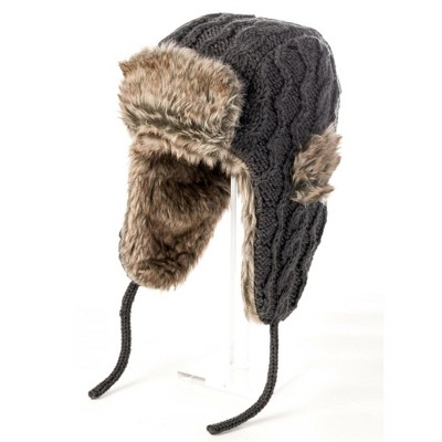 Cable Knit Winter Hat w/ Faux Fur_Nirvanna Designs