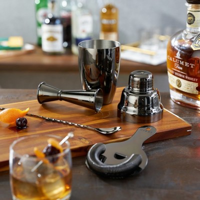 Gunmetal Black 4-Piece Stainless Steel Bartender Kit