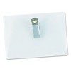 Universal Clear Badge Holders w/Garment-Safe Clips, 2 1/4 x 3 1/2, White Inserts, 50/Box - 4 of 4