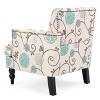 Vynxaria Contemporary Club Chair Button-Tufted Diamond Stitch, Nailhead Accents, Turned Birch Wood Legs, 28"W×31.75"D×35"H - 3 of 4