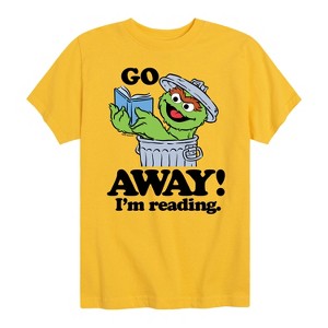 Boys' - Sesame Street - Oscar Go Away Im Reading Short Sleeve Graphic T-Shirt - 1 of 4