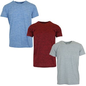 Galaxy Kick Start Men's Short Sleeve Moisture-Wicking Quick Dry Performance Crew Neck Tee-3 Pack - 1 of 1