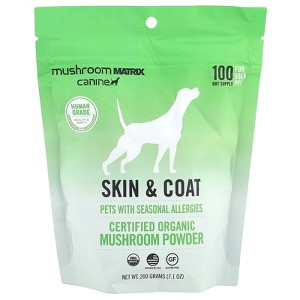 Mushroom Matrix Canine Certified Organic Mushroom Powder, Skin & Coat, For Cats and Dogs, 7.1 oz (200 g) - 1 of 2