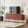 70.1" TV Stand, Modern TV Console Table with Storage Compartment and Sliding Door, for Living Room, Bedroom, Office - 2 of 4