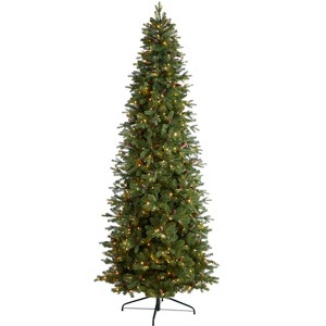 Nearly Natural 10-ft Fraser Fir Artificial Christmas Tree with 780 Multicolor LED Lights and 2327 Bendable Branches - 1 of 4