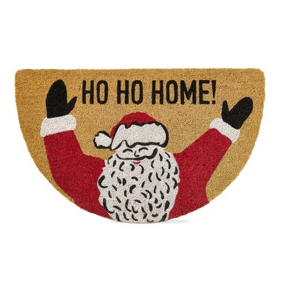 tagltd 1'10" x 3' Christmas Santa Claus "Ho Ho Home!" Coir Doormat Welcome Mat XMAS Festive Winter Holidays Entryway Entrance Mudroom Mud Room Door