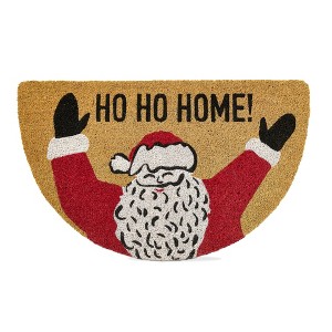 tagltd 1'10" x 3' Christmas Santa Claus "Ho Ho Home!" Coir Doormat Welcome Mat XMAS Festive Winter Holidays Entryway Entrance Mudroom Mud Room Door - 1 of 2