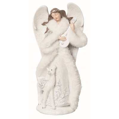 Transpac Resin Gray Christmas Angel in Sweater Figurine