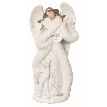Transpac Resin Gray Christmas Angel in Sweater Figurine