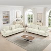 Classic Chenille Sleeper Sofa Couch, Flared Arms, Removable Ruffled Skirt, Spindle Legs, Deep Seat Cloud Sectional with 3 Movable Ottomans - 3 of 4
