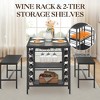 Dining Table Set for 4, Kitchen Table Set with 2 Long Benches 3 Pieces, Dining Room Table with Storage Shelves for Small Space Apartment, Black - 3 of 4