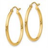 Black Bow Jewelry 2mm, 14k Yellow Gold Classic Round Hoop Earrings, 25mm (1 Inch) - 2 of 4