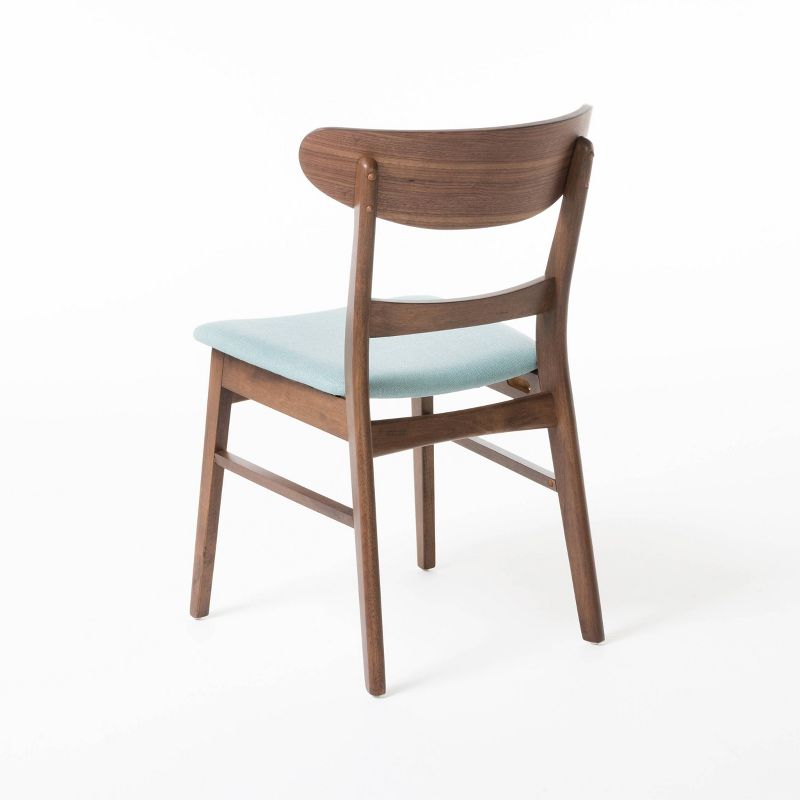 Set of 4 Idalia Mid-Century Modern Dining Chairs Mint/Walnut - Christopher Knight Home, 4 of 12