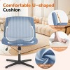 Armless Office Chair With Height Adjustable,Criss Cross Chair With Wide Seat,Adjustable Computer Task Chairs,Swivel Office Chair No Wheels-Cuddlewood - 3 of 4