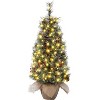 TackView Pre-Lit Christmas Tree, Mini Christmas Tree with 78 Led Lights Cloth Bag Base & Pine Cones & Red Berries, Xmas Decorations - 2 of 4