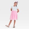 Girls' Short Sleeve Knit Tulle Tiered Dress - Cat & Jack™ - 3 of 3
